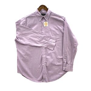 Ralph Lauren Classic Fit Shirt Men's 17 34-35 Purple Oxford L-Sleeve Button Down